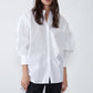 Stylish Women Long Shirt Spring 2021 New Fashion White and Black Blouse Modern Lady Loose Long Sleeve Shirts
