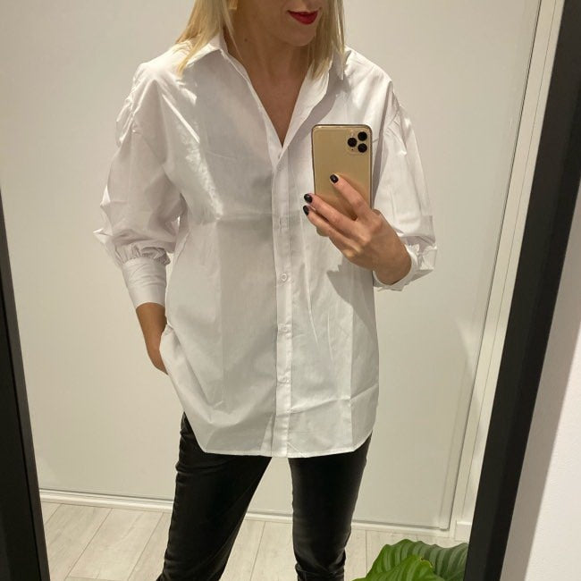 Stylish Women Long Shirt Spring 2021 New Fashion White and Black Blouse Modern Lady Loose Long Sleeve Shirts