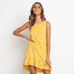 Women Summer Dress Polka Dot Chiffon Sleeveless Beach Mini Casual Yellow Sundress Fashion Plus Size Dress For Women