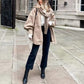 Casual Woman Camel Loose Pocket Woolen Shirt Fashion Ladies Autumn Long Sleeve Thick Blouse Coat Female Long Outwear