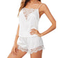 Women's Pajamas Set Sleepwear Sexy Lingerie Satin Lace Sleeveless Top Shorts Summwer Night Suit 2pcs/Set Ladies Underwear
