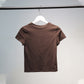 Vintage Letter Print Sexy Crop Tops Women Casual Short Sleeve Cotton Pullover Tees Summer Slim Streetwear T-shirt Woman 2021