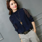 Chiffon Blouse New Women Tops Long Sleeve Stand Neck Work Wear Shirts Elegant Lady Casual Blouses women's blusas Plus size