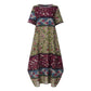 ZANZEA Fashion Summer Maxi Dress Women's Printed Sundress Casual Short Sleeve Vestidos Female High Waist Robe Femme Plus Size
