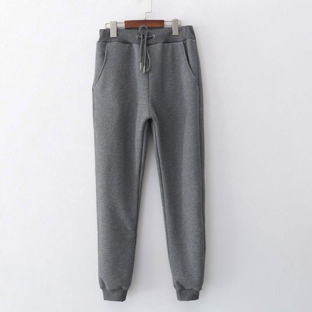 Winter Women Pants Casual Loose Thicken Warm Women Pants Female Long Trousers Outwear High Waist Solid Harem Pants 2XL