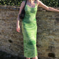 Paisley Print Knit Dress Women Green Y2K Summer Sexy Bodycon  Sleeveless Spaghetti Strap Beach Party Midi Dresses 2021