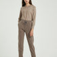 Wixra Women Casual Velvet Pants Winter Lady's Thick Wool Pants Women's Clothing Lace-up Long Trousers