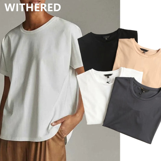 Withered Summer T shirt Women England Style Simple Solid O-Neck Cotton Match Basic Harajuku Tshirt Camisetas Verano Mujer 2021