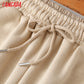 Autumn Winter Women tracksuit thick fleece 100% cotton suit 2 pieces sets hoodies sweatshirt and pants suits