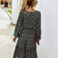 Women Long Dress Autumn Winter Long Sleeve Elegant Ladies Flower Square Collar Dresses Party 2020 Black Clothes For Woman