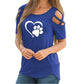 Harajuku lovely heart Tshirt Women Causal T-shirt Cotton Bear paw Tees Woman off shoulder tops Clothes Drop Shipping