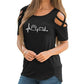 Harajuku lovely heart Tshirt Women Causal T-shirt Cotton Bear paw Tees Woman off shoulder tops Clothes Drop Shipping