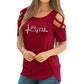Harajuku lovely heart Tshirt Women Causal T-shirt Cotton Bear paw Tees Woman off shoulder tops Clothes Drop Shipping