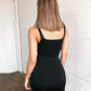 Square Neck Sleeveless Bodycon Mini Dress Basic Women Summer Black Backless Party Sexy Yellow Clubwear 2020 Dresses