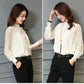 Chiffon Blouse New Women Tops Long Sleeve Stand Neck Work Wear Shirts Elegant Lady Casual Blouses women's blusas Plus size