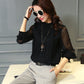 Chiffon Blouse New Women Tops Long Sleeve Stand Neck Work Wear Shirts Elegant Lady Casual Blouses women's blusas Plus size