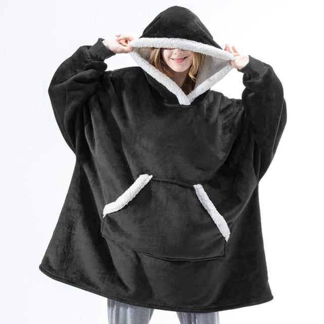 Oversized Hoodies Sweatshirt Women Winter Hoodies Fleece Giant TV Blanket With Sleeves Pullover Oversize Women Hoody Sweatshirts