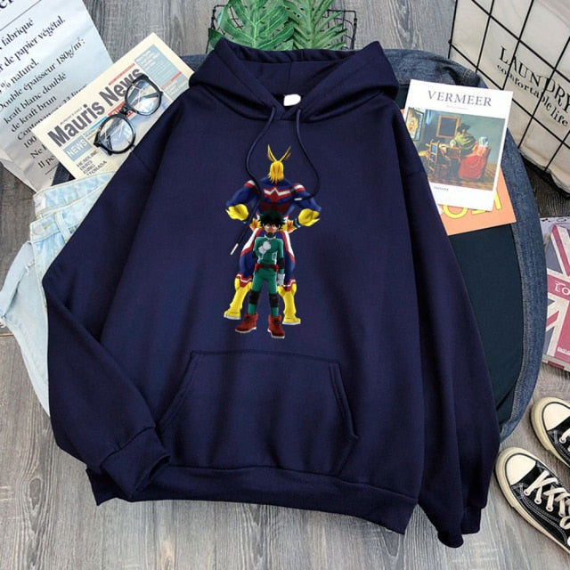 Cartoon Kawaii Korean Style Clothes For Women's Hoodies Tops Harajuku Black Fleece Hoody Clothing Spring Brown Girls Anime