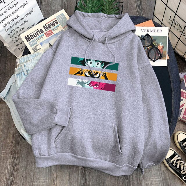 Cartoon Kawaii Korean Style Clothes For Women's Hoodies Tops Harajuku Black Fleece Hoody Clothing Spring Brown Girls Anime