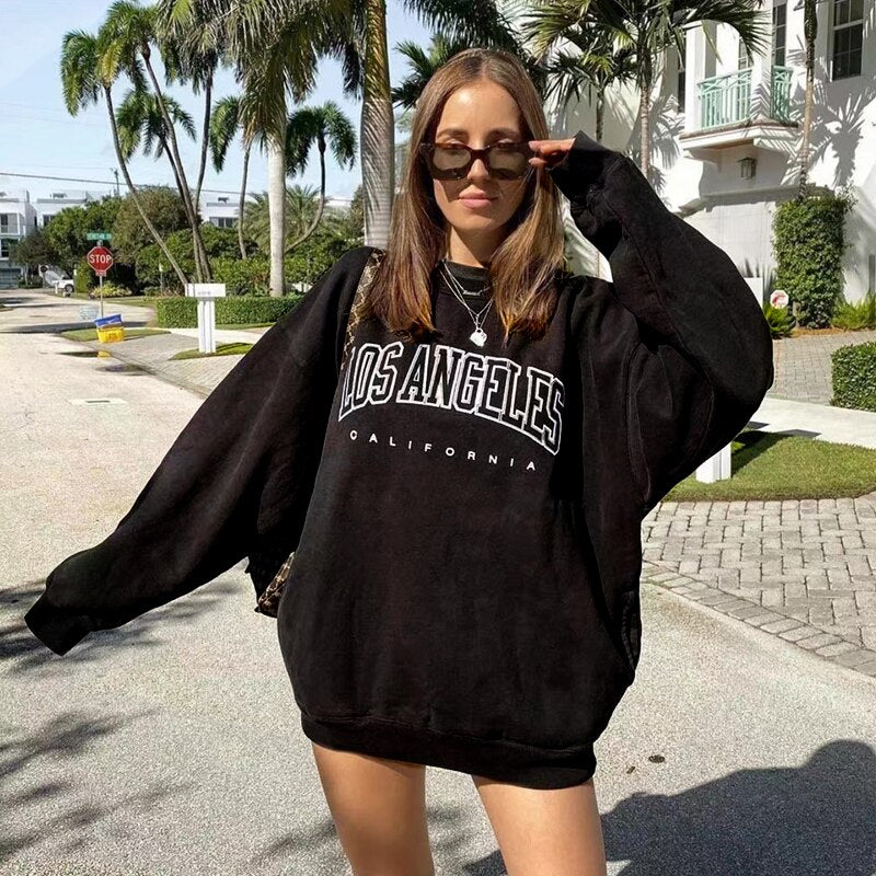 Y2k Letter Print Pullovers Women Hoodies Long Sleeve Loose Summer Streetwear Sweatshirts Fashion Hoodies for Women