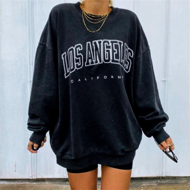 Y2k Letter Print Pullovers Women Hoodies Long Sleeve Loose Summer Streetwear Sweatshirts Fashion Hoodies for Women