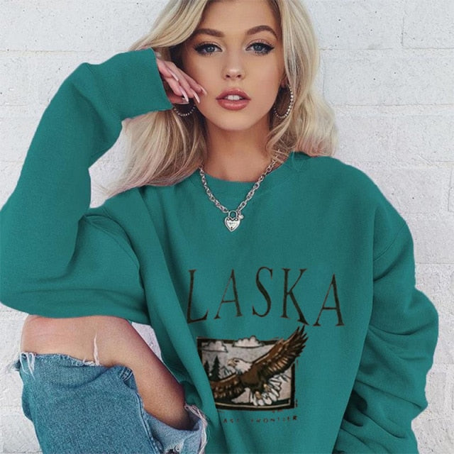 Y2k Letter Print Pullovers Women Hoodies Long Sleeve Loose Summer Streetwear Sweatshirts Fashion Hoodies for Women