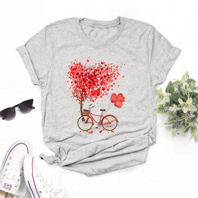 Women Bicycle Vogue Black T Shirt Girl Harajuku Korean Style Graphic Tops Kawaii Female T-shirt,Drop Ship