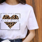 Summer Fashion Shirt Lips Leopard Graphic T Shirt Women Tops Base O-neckBlack Tees Kiss Leopard Lip Funny Girls Tshirt