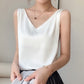 Strap Top Women Halter V Neck Basic White Cami Sleeveless Satin Silk Tank Tops Women's Summer Camisole Plus Size