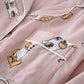 Ladies Pajamas Set 100% Gauze Cotton Cartoon Dog Printed Pyjamas Women 2Pcs Turn-down Neck Shirt+Pants Comfort Nature Sleepwear