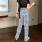 Missnight Pink Pants Heart Printed Straight Elastic High Waist Pants Drawstring Fashion Pants Streetwear Vintage 2021 Harajuku