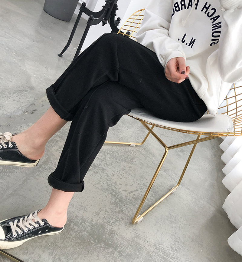 Thicken Women Pencil Pants 2021 Spring Winter Plus Size OL Style Wool Female Work Suit Pant Loose Female Trousers Capris 6648 50