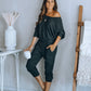 QWEEK Women's Pajamas Set Cotton Clothes Home Suit Trousers Sleepwear Long Sleeve Casual Homewear Female Nightgown