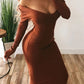 Winter Sexy Bodycon Midi Woman Dress Knitted Long Sleeve V Neck Party Elegant Robe Women's Dresses