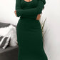 Winter Sexy Bodycon Midi Woman Dress Knitted Long Sleeve V Neck Party Elegant Robe Women's Dresses