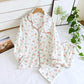 Ladies Pajamas Set 100% Gauze Cotton Cartoon Dog Printed Pyjamas Women 2Pcs Turn-down Neck Shirt+Pants Comfort Nature Sleepwear