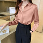 Silk Women's Shirt Long Sleeve Fashion Woman Blouses Satin Top Female Shirts and Blouse Basic Ladies Tops OL Women Clothing