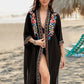 Embroidery Kaftan Beach Tunic Beach Cover up Saida de Praia Swimsuit Women Bikini cover up Pareo Sarong Beachwear