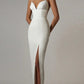 New Summer Women White Bodycon Bandage Dress Sexy V Neck Spaghetti Strap Club Celebrity Evening Runway Party Long Dresses