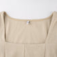 Elegant Square Neck Ribbed Black Dress Female Knitted Side Split Bodycon Dress Long Sleeve Fashion Mini Dresses Basic