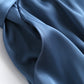 Autumn Fashion Women Elegant Satin Dress Long Sleeve Office Ladies Midi Dress with Slash