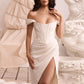 High Quality Satin Bodycon Dress Women Party Dress New Arrivals White Midi Bodycon Dress Celebrity Evening Club Dress