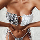 Sexy Bikini Pleated Bandeau Swimsuit Female Swimwear Women Mini Thong Bikini Set Bather Swimming Beachwear for Bathing Suit