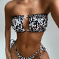 Sexy Bikini Pleated Bandeau Swimsuit Female Swimwear Women Mini Thong Bikini Set Bather Swimming Beachwear for Bathing Suit