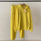100% Cotton Solid Hoodies Sets Track Pants Women Hooded Sweatshirts Female Pullover Two Pieces Suits