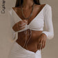 Autumn Fashion Outfits Top and Skirt Set Women Drawstring Ruched Long Sleeve Two Piece Set Bodycon Skirts Split
