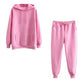 Autumn Winter Women tracksuit thick fleece 100% cotton suit 2 pieces sets hoodies sweatshirt and pants suits