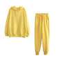 Autumn Winter Women tracksuit thick fleece 100% cotton suit 2 pieces sets hoodies sweatshirt and pants suits